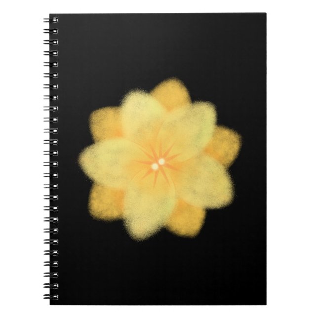 Cuaderno en espiral floral amarillo – Elegante (Frente)