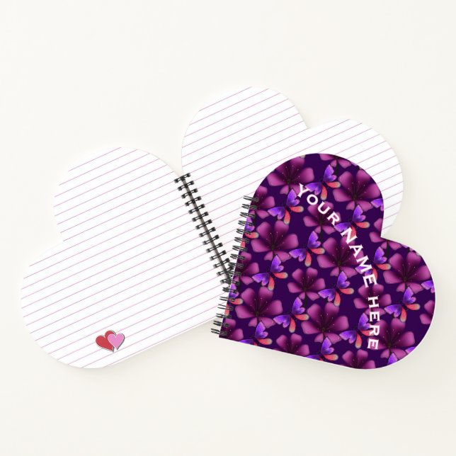 Cuaderno en espiral floral personalizado y hecho a (Interior)