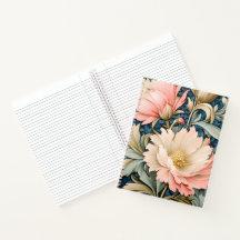 Cuaderno en espiral - Floral rosa Art Nouveau 
