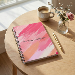 Cuaderno en espiral franja diagonal color pastel