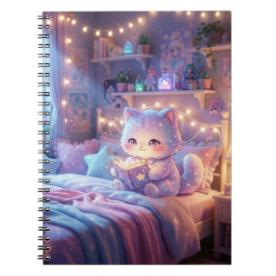 Cuaderno en espiral gatito soñador kawaii