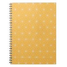 Cuaderno en espiral geométrico amarillo