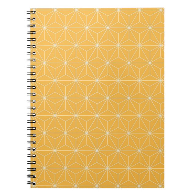 Cuaderno en espiral geométrico amarillo (Frente)