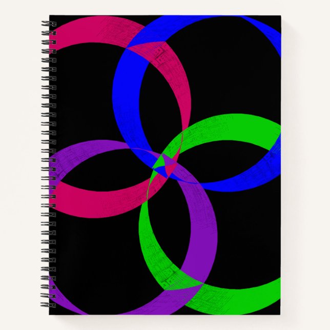 Cuaderno en espiral geométrico de intercambio mult (Anverso)