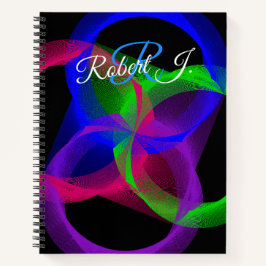Cuaderno en espiral geométrico de mezcla circular 