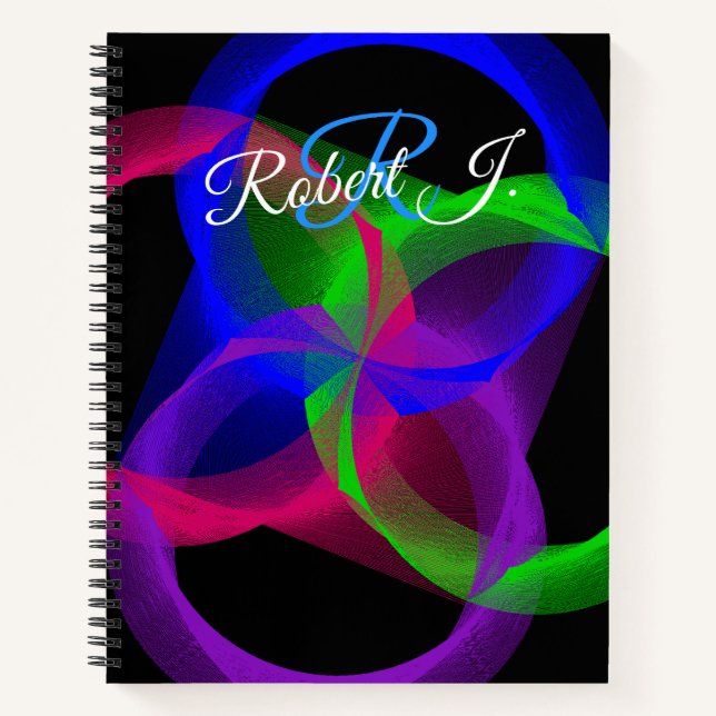 Cuaderno en espiral geométrico de mezcla circular  (Anverso)