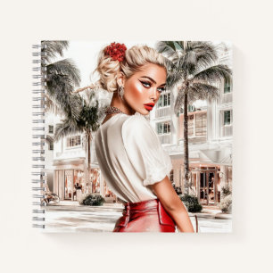 Cuaderno en espiral Glam Girl con falda roja