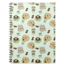 Cuaderno en espiral Goldendoodle Coffee & Books