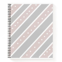 Cuaderno en espiral gris claro y rosa