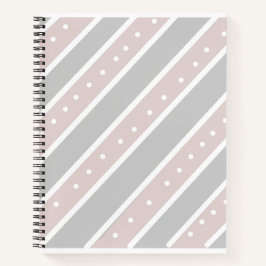Cuaderno en espiral gris claro y rosa