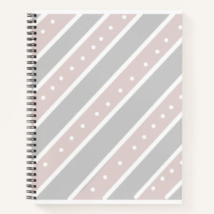 Cuaderno en espiral gris claro y rosa