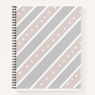 Cuaderno en espiral gris claro y rosa