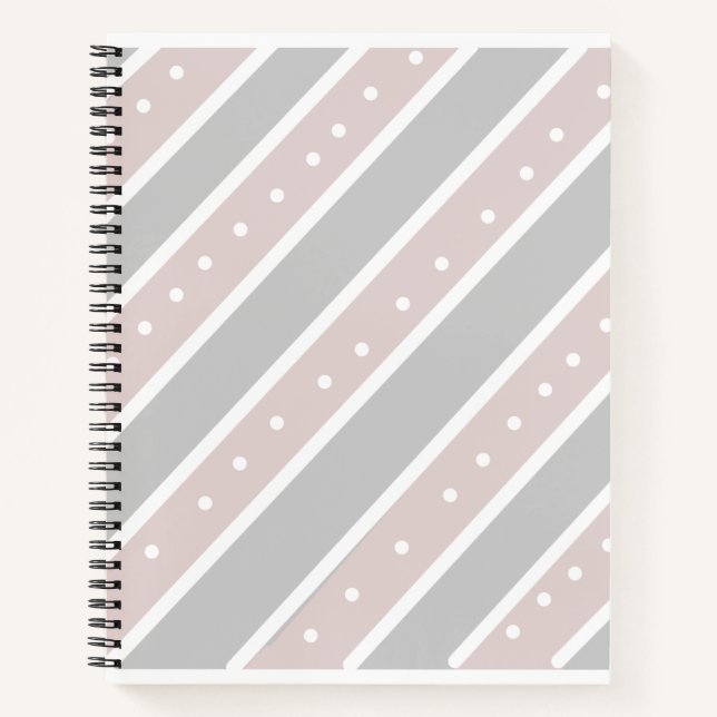 Cuaderno en espiral gris claro y rosa (Anverso)