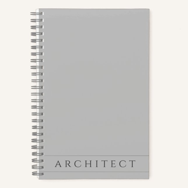 Cuaderno en espiral gris para arquitectos 5.5x8.5 (Anverso)