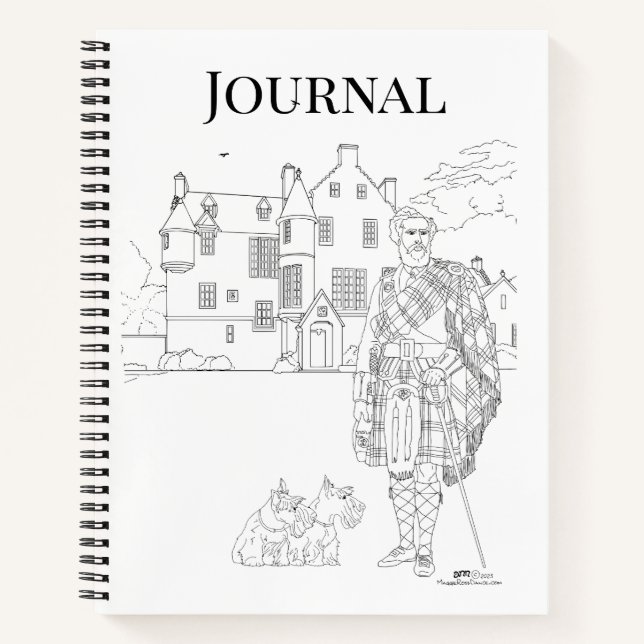 Cuaderno en espiral Highland Gent con perros Scott (Anverso)