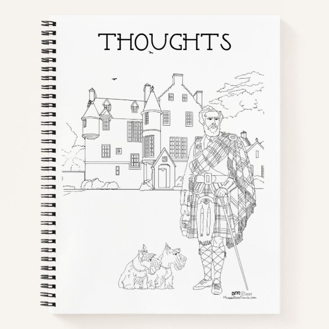 Cuaderno en espiral Highland Gent con perros Scott (Anverso)