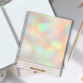 Cuaderno en espiral holográfico con brillo elegant