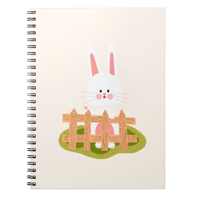 Cuaderno en espiral Kawaii de conejito lindo | Esc (Frente)