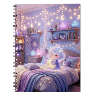 Cuaderno en espiral Kawaii Sueños a la luz de la l