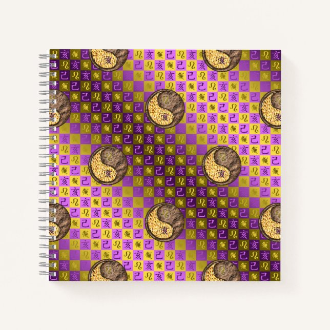 Cuaderno en espiral Leo y Jabalí de Tierra (Anverso)