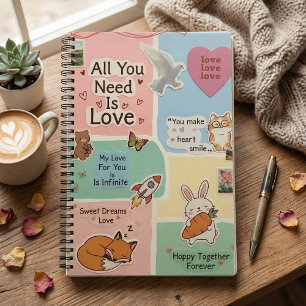 Cuaderno en espiral lindo femenino amor por ella