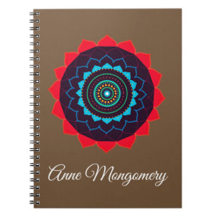 Cuaderno en espiral Mandala con nombre personaliza