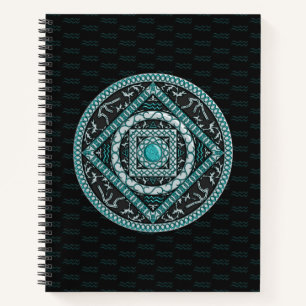 Cuaderno en espiral mandala de Acuario