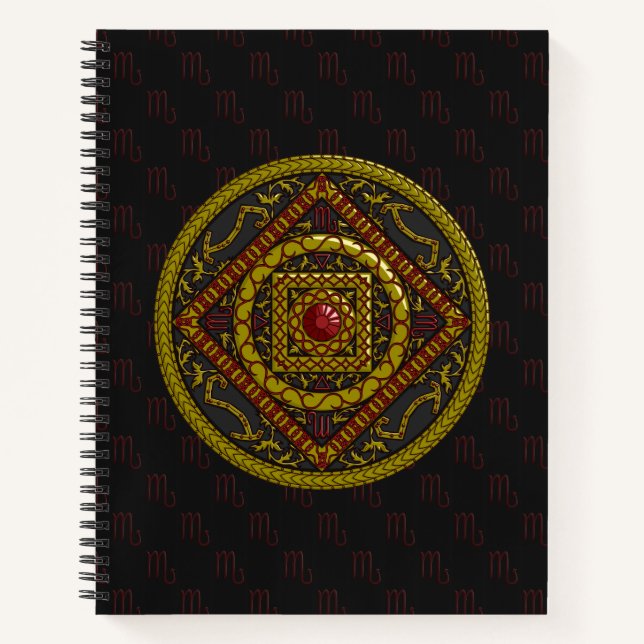 Cuaderno en espiral Mandala de Escorpio (Anverso)
