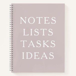 Cuaderno en espiral minimalista para notas, listas