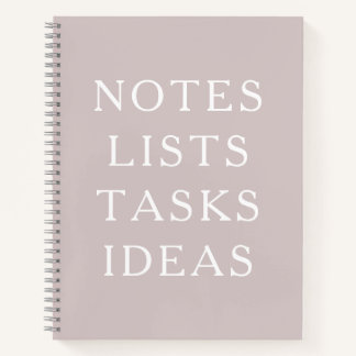 Cuaderno en espiral minimalista para notas, listas