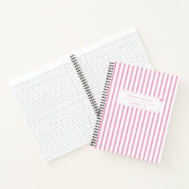 Cuaderno en espiral minimalista rosa para niños