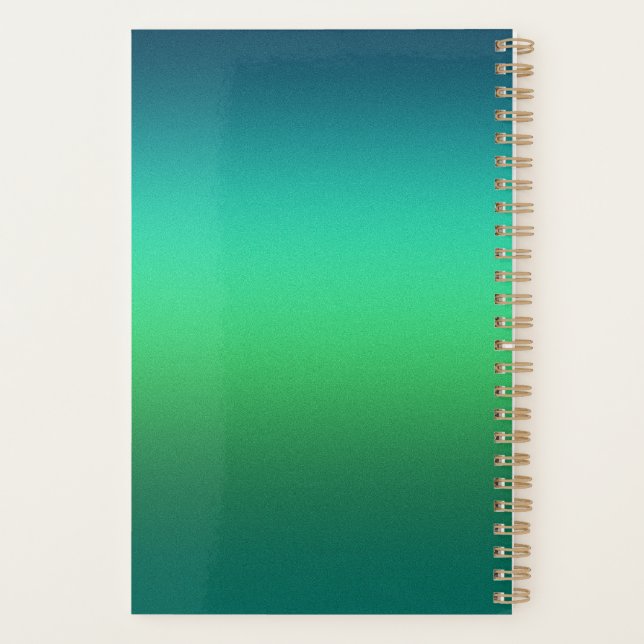 Cuaderno en espiral moderno mini con gradiente de  (Reverso)