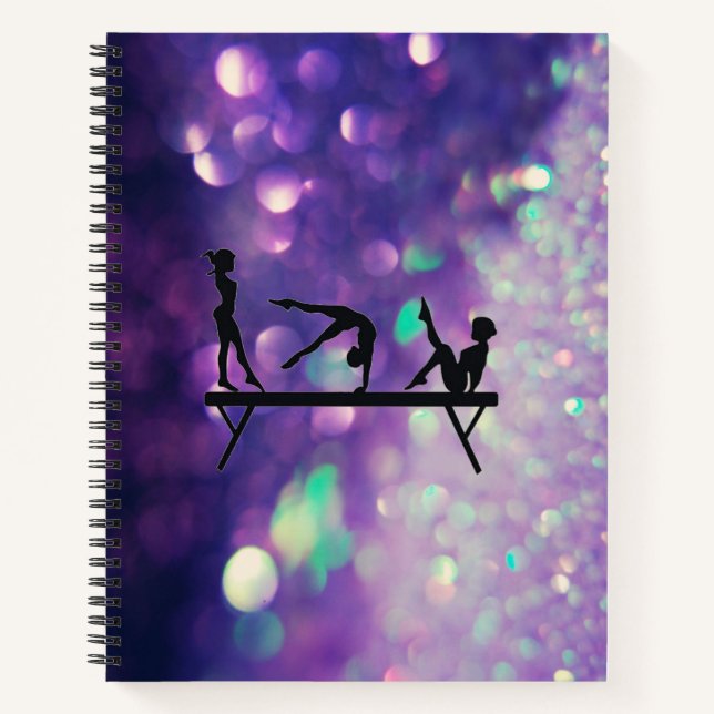 Cuaderno en espiral morado de GIMNASIA (Anverso)
