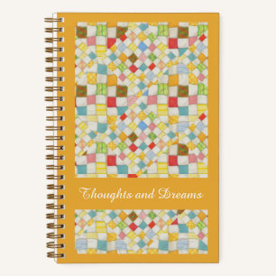 CUADERNO EN ESPIRAL MOSAICO DE PATCHWORK 5.5x8.5 /