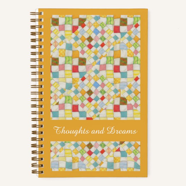 CUADERNO EN ESPIRAL MOSAICO DE PATCHWORK 5.5x8.5 / (Anverso)