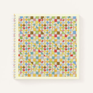 CUADERNO EN ESPIRAL MOSAICO DE PATCHWORK 8.5x8.5 /