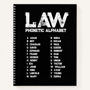 Cuaderno en espiral negro – Alfabeto fonético de l