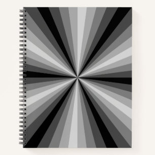 Cuaderno en espiral negro de ilusión óptica