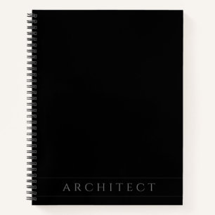 Cuaderno en espiral negro para arquitecto 8.5x11