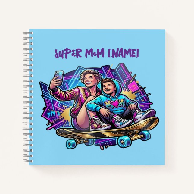 Cuaderno en espiral Neon Mamá e Hijo (Anverso)