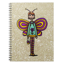 Cuaderno en espiral, niña mariposa más linda