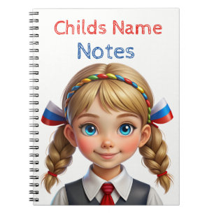 Cuaderno en espiral Notas de colegiala rubia