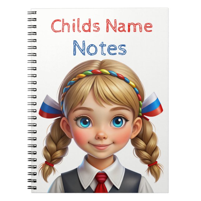 Cuaderno en espiral Notas de colegiala rubia (Frente)