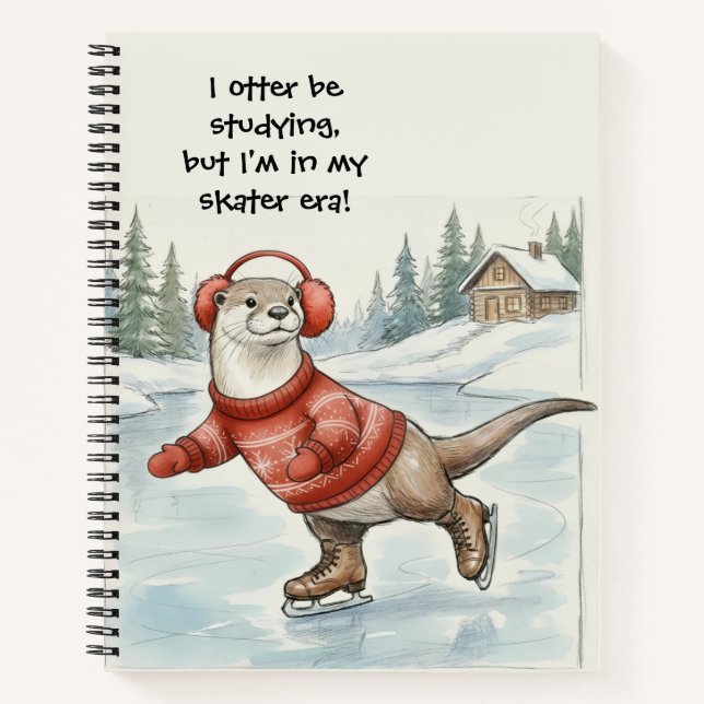 Cuaderno en espiral, Nutria patinando (Anverso)