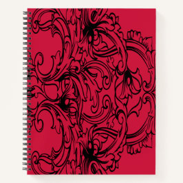 Cuaderno en espiral para cena roja