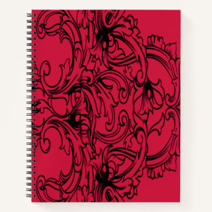 Cuaderno en espiral para cena roja
