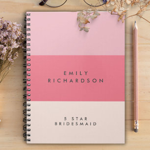 Cuaderno en espiral para dama de honor Colorblock