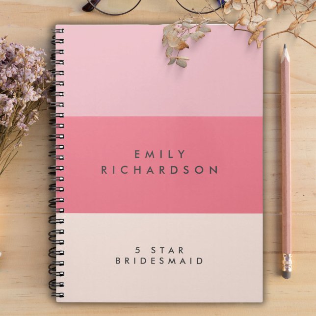 Cuaderno en espiral para dama de honor Colorblock  (Subido por el creador)