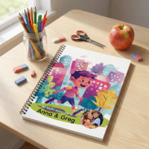 Cuaderno en espiral para niños colores pastel vuel