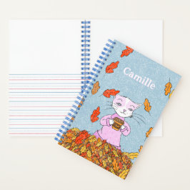 Cuaderno en espiral para niños de hojas de otoño y